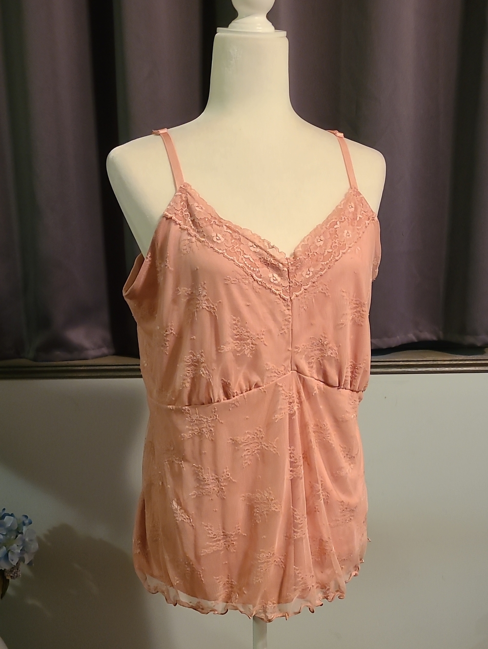 Torrid NWT Peach Lace Trim Camisole Top - 1X